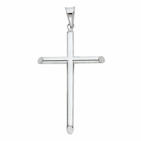 Jewelry 14k White Gold Traditional Cross Religious Pendant