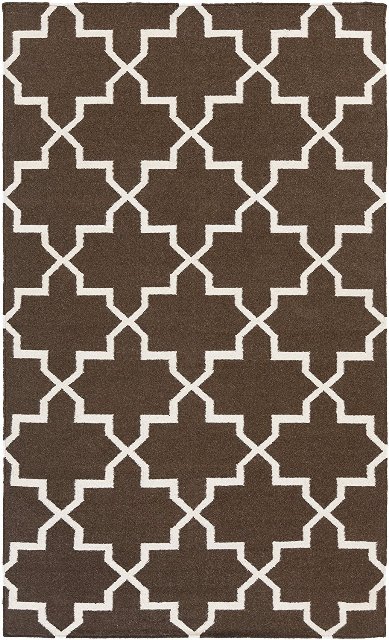 Awhd1021-23 2 X 3 Ft. Rectangle York Reagan Hand Flatweave Area Rugs - Chocolate Brown & Ivory