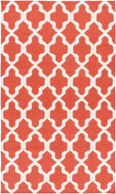 Awhd1001-810 8 X 10 Ft. Rectangle York Olivia Hand Flatweave Area Rugs - Coral & Ivory