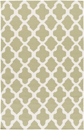 Awhd1005-58 5 X 8 Ft. Rectangle York Olivia Hand Flatweave Area Rugs - Sage Green & Ivory