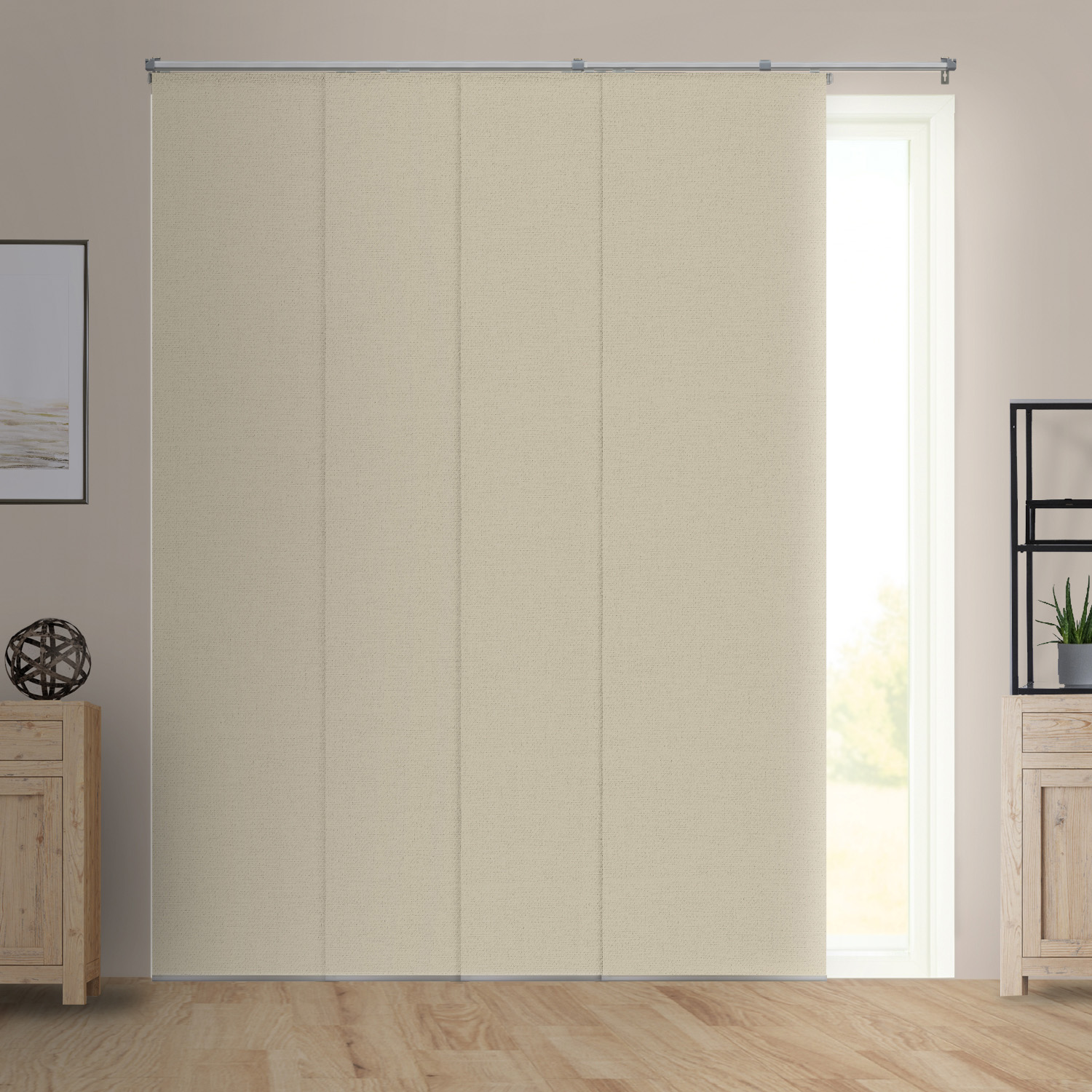 Adjustable Sliding Panels Cut To Length Vertical Blinds Urban White (light Filtering) - Up To 80 In W X 96 In H