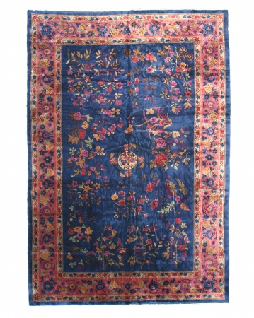 11 Ft. 11 X 17 Ft. 5 One Of A Kind Hand Knotted Wool Antique Chinese Feti Traditional Oriental Rug, Blue - Rectangle