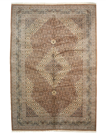 Ooak-8995 11 Ft. 2 X 16 Ft. 1 One Of A Kind Hand Knotted Wool Mahi Tabriz Traditional Oriental Rug, Brown - Rectangle