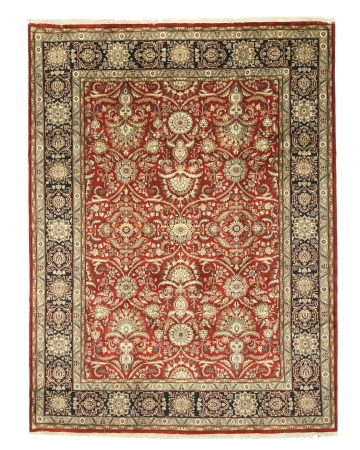 Ooak-9179 8 Ft. 11 X 12 Ft. Hand Knotted Wool Sarouk Traditional Oriental Rug, Red - Rectangle