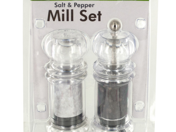Bulk Buys Ol874-4 Salt Shaker & Pepper Mill Set - 4 Piece