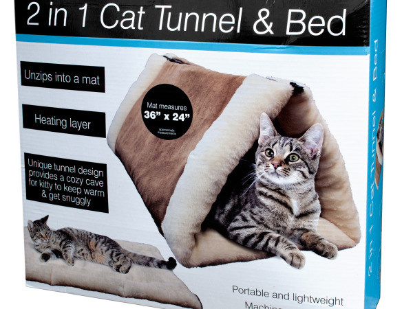 Bulk Buys Ol832-1 2 In. 1 Cat Tunnel & Bed With Heating Layer
