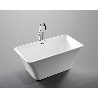 We6840 67 In. White Rectangle Acrylic Tub - No Faucet - 66.9 X 31.5 X 23.6 In.