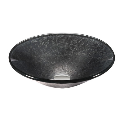Temper Glass Vessel Sink, Platinum - 17.7 X 17.7 X 5.7 In.