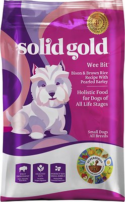 Animal Supply Sg15012 12 Lb Solid Gold Wee Bit Holistic Dry Dog Food, Bison & Brown Rice With Pearled Barley