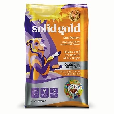Animal Supply Sg17024 24 Lb Solid Gold Sun Dancer Grain & Gluten Free Dry Dog Food, Chicken & Tapioca