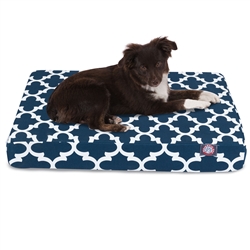 Majestic Pet 78899551246 Navy Trellis Small Orthopedic Memory Foam Rectangle Dog Bed