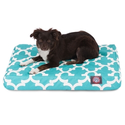 Majestic Pet 78899551247 Teal Trellis Small Orthopedic Memory Foam Rectangle Dog Bed