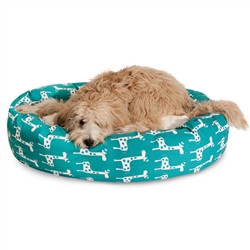 Majestic Pet 78899554497 40 In. Stretch Turquoise Sherpa Bagel Bed