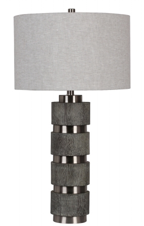 830022 Opal Table Lamp, Gray & Nickel