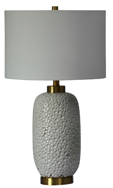 830026 Harrison Table Lamp, White & Gold Leaf