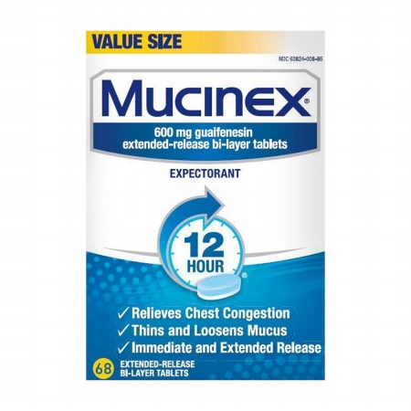 0301000 600 Mg Mucinex Se Extended Release Bi-layer Tablets - 68 Count