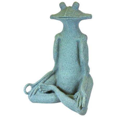 Emsco Group 2510-1 Garden Yoga Frog Statue, Jade Green