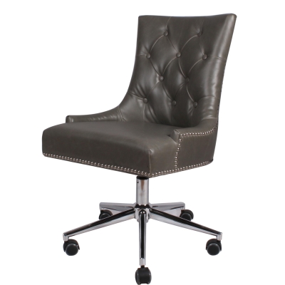 1900038-v04 39.5 X 22 X 25 In. Cadence Bonded Leather Office Chair, Vintage Gray