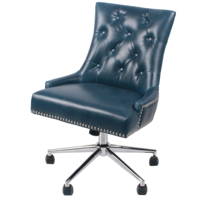 1900038-v05 39.5 X 22 X 25 In. Cadence Bonded Leather Office Chair, Vintage Blue