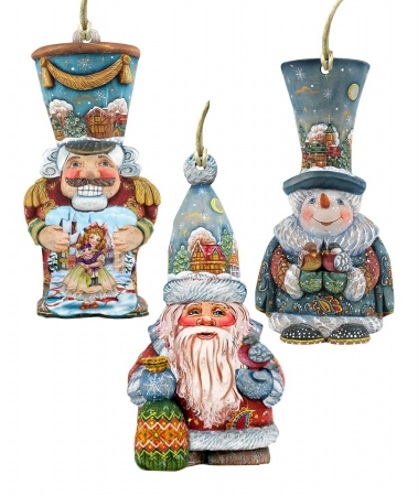 G Debrekht 8100002s3 Classic Christmas Ornaments, Multicolor - Set Of 3