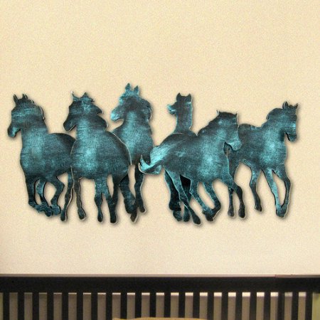 G Debrekht G98157sx-36 Wild Stallions Wooden Decorative Wall Art, Multicolor