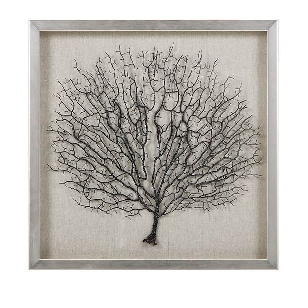 Imax 75042 Bodaway Coral In Shadowbox With Frame - 19.75 X 19.75 X 1.5 In.