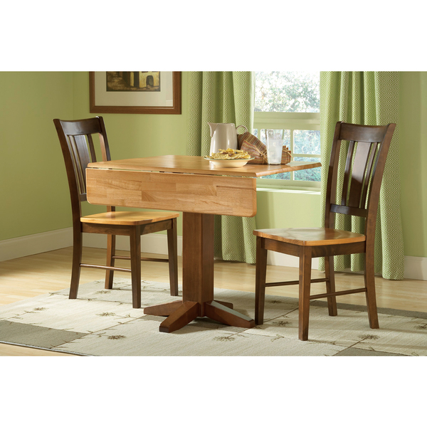 K58-36sdp-c10 36 In. Square Dual Drop Leaf Table With 2 San Remo Chairs - Set Of 3 Pieces