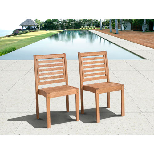 Bt 2-470 Eucalyptus Stackable Patio Chair Set Without Arms