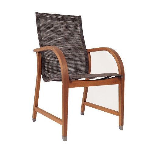 Sc 4manha-br 4 Piece Amazonia Bahamas Eucalyptus Arm Chair Set With Brown Sling Seat