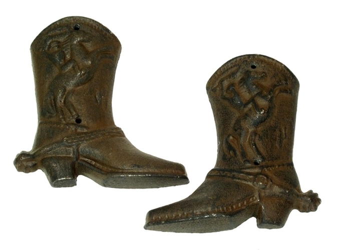 0170s-05201 Cast Iron Western Cowboy Boots - Set Of 6