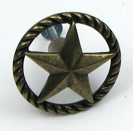021-52318 Antique Brass Star Drawer Handle Each