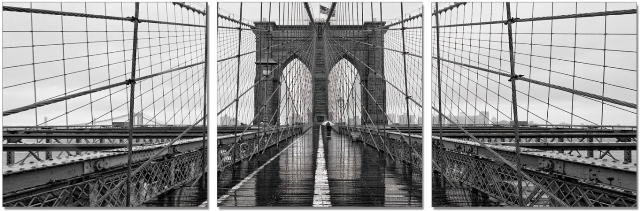Brooklyn Bridge Classic Wall Art, Black, Grey & White