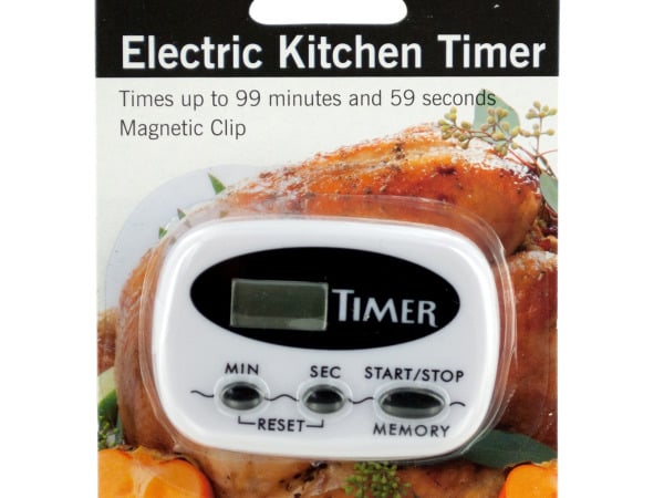 Bulk Buys Ol466-4 Electric Kitchen Timer With Magnetic Clip - 4 Piece