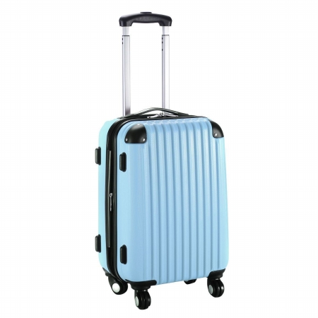 Online Gym Shop Cb16933 20 In. Expandable Abs Carry On Luggage Travel Bag Trolley Suitcase, Blue