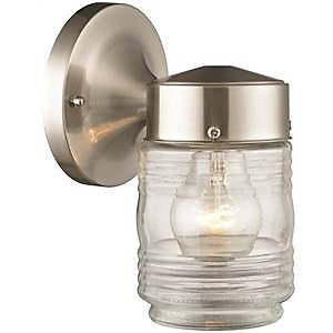 4073821 4402h-bn Light Jelly Jar, Satin Nickel