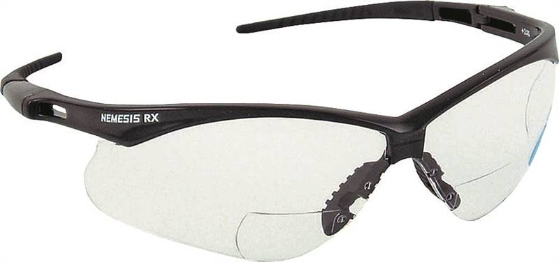 1385319 3013308 2.5 Rx Safety Glasses, Black & Clear