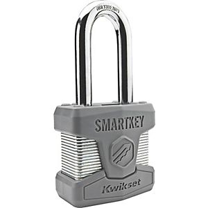 Kwikset 4707469 026smt Lng Cp Padlock Long Shackel Smart Key