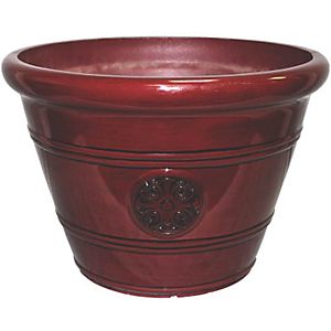 8248882 Hdp-012498 15.25 In. Oxblood Pot Planter