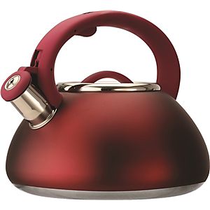 1924117 Pavre-6225 2.5 Qt. Whistling Tea Kettles Stainless Steel Avalon Cap, Red