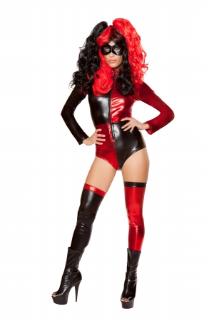 10047-as-l 2 Piece Evil Villainous Adult Costume, Red & Black - Large