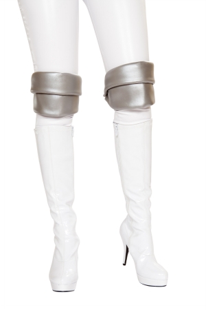 4763-as-o-s Silver Knee Pads Adult Costume, Grey - One Size