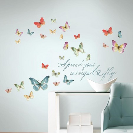 Lisa Audit Butterfly Quote Peel & Stick Wall Decals