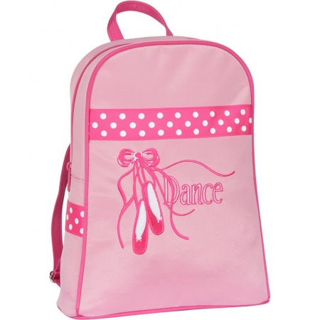 Cpk-03 Sweet Delight Backpack In Pink With Pointe Shoes, Ribbons & Dance Embroidered