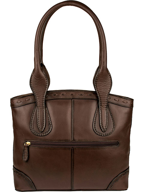 B166-12-25 No.b166 Leather Handbag, Chocolate