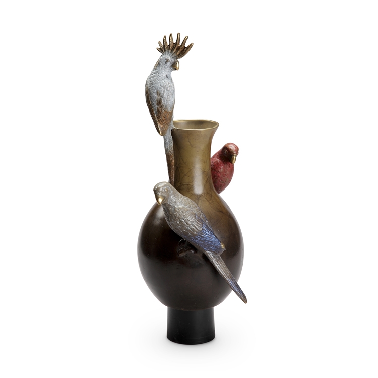 80310 Tropical Bird Trio Vase