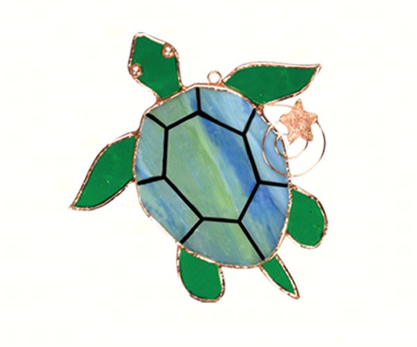 Ge229 Sea Turtle Stainless Steel Sun Catcher