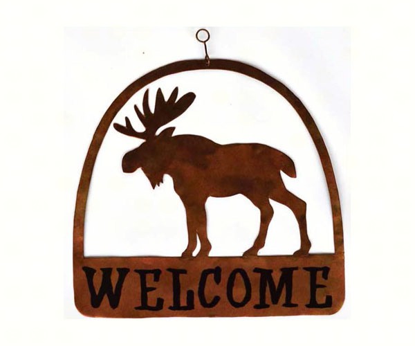 Geblueg527 Moose Round Welcome Sign