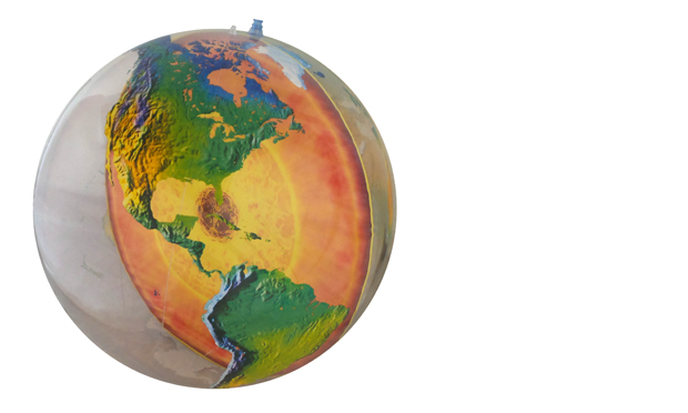 Gto-34ggg 34 In. Clear Globe Depicting Earths Core