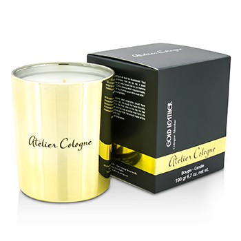 183357 Bougie Candle - Gold Leather, 190 G-6.7 Oz