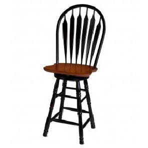 Sunset Trading 30" Swivel Barstool In Antique Black And Cherry
